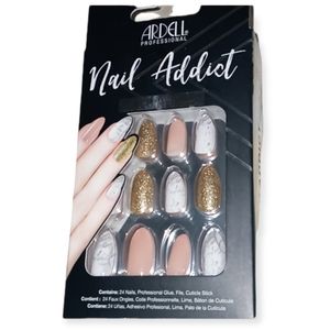 New Ardell nail addict premium nail kit press on glue on nails metallic gold